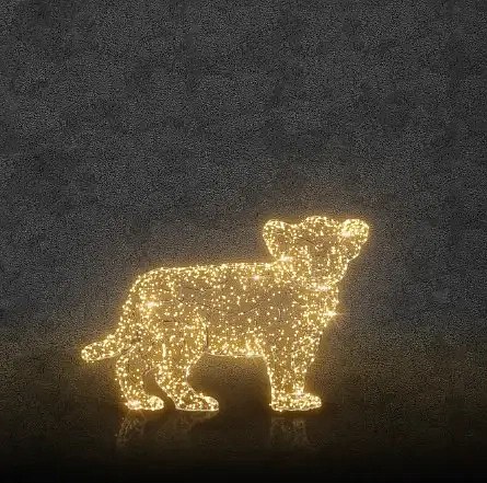 Eco Fix 3D LED light lion, 80 cm, warm white, aluminium
