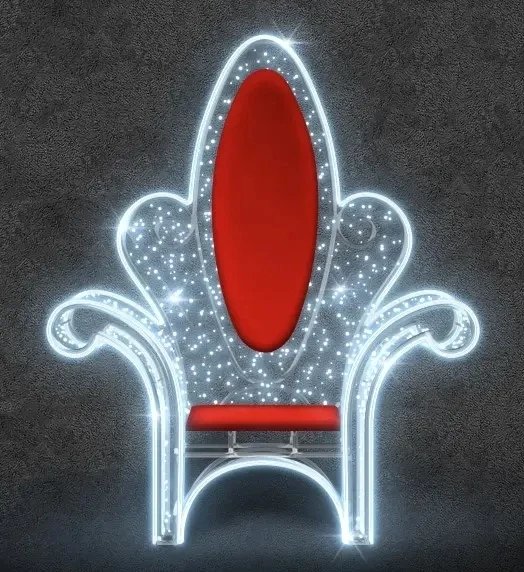 3D LED light throne, 120 × 160 × 50 cm, icy white with Flash, 36 V