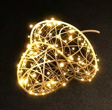 Eco Fix 3D LED acorn light, 80 cm, warm white, aluminium
