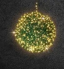 3D green sphere, 130 cm dia., warm white, flash, 230 V, 26 V, 21,6 kg,