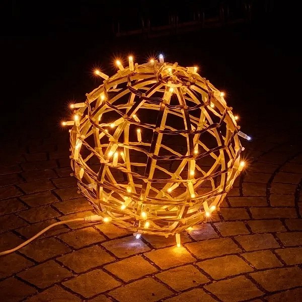 3D LED light ball, diameter 100 cm, warm white, 230 V, 24,5 W, 9 kg, 2 parts