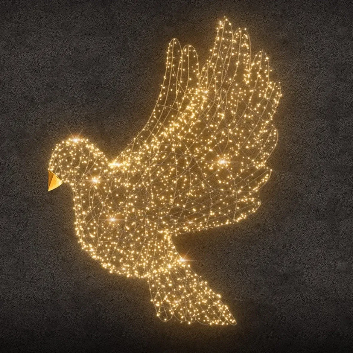 3D LED dove light 120 × 250 × 120 cm, warm white