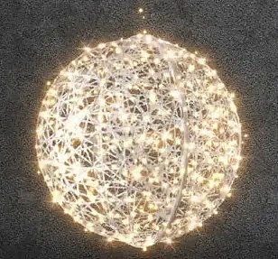 Easy Fix 3D LED light ball white 130 cm fibreglass, warm white, 230 V, 24.5 W, 8 kg, 2 parts