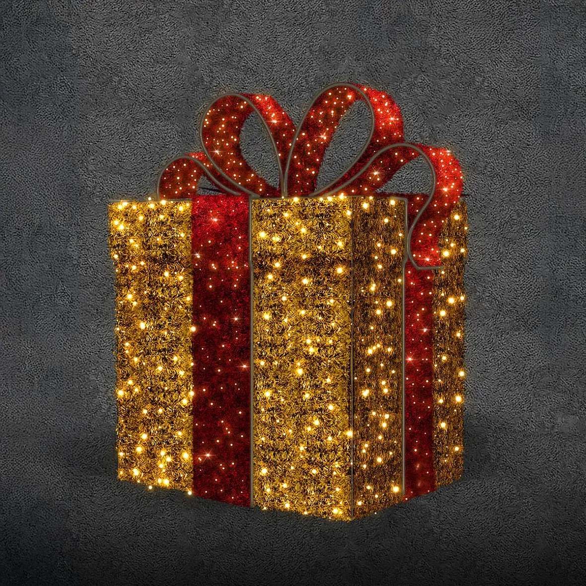Eco Fix 3D LED light gift, 60 × 60 × 60 cm, warm white, aluminium