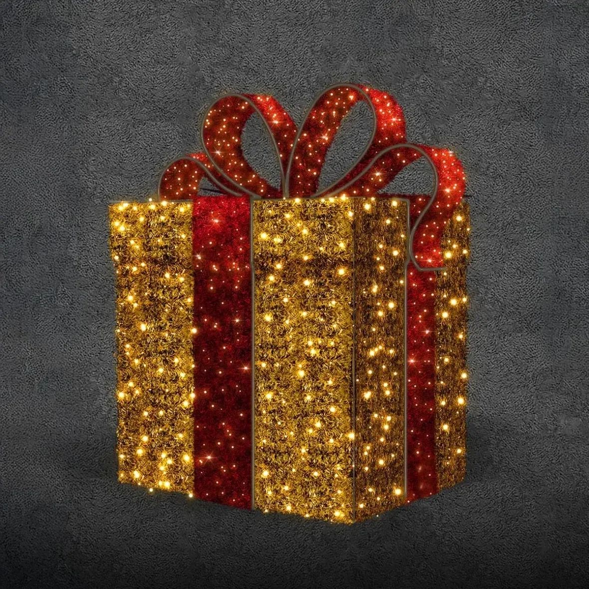 Eco Fix 3D LED light gift, 60 × 60 × 60 cm, warm white, aluminium