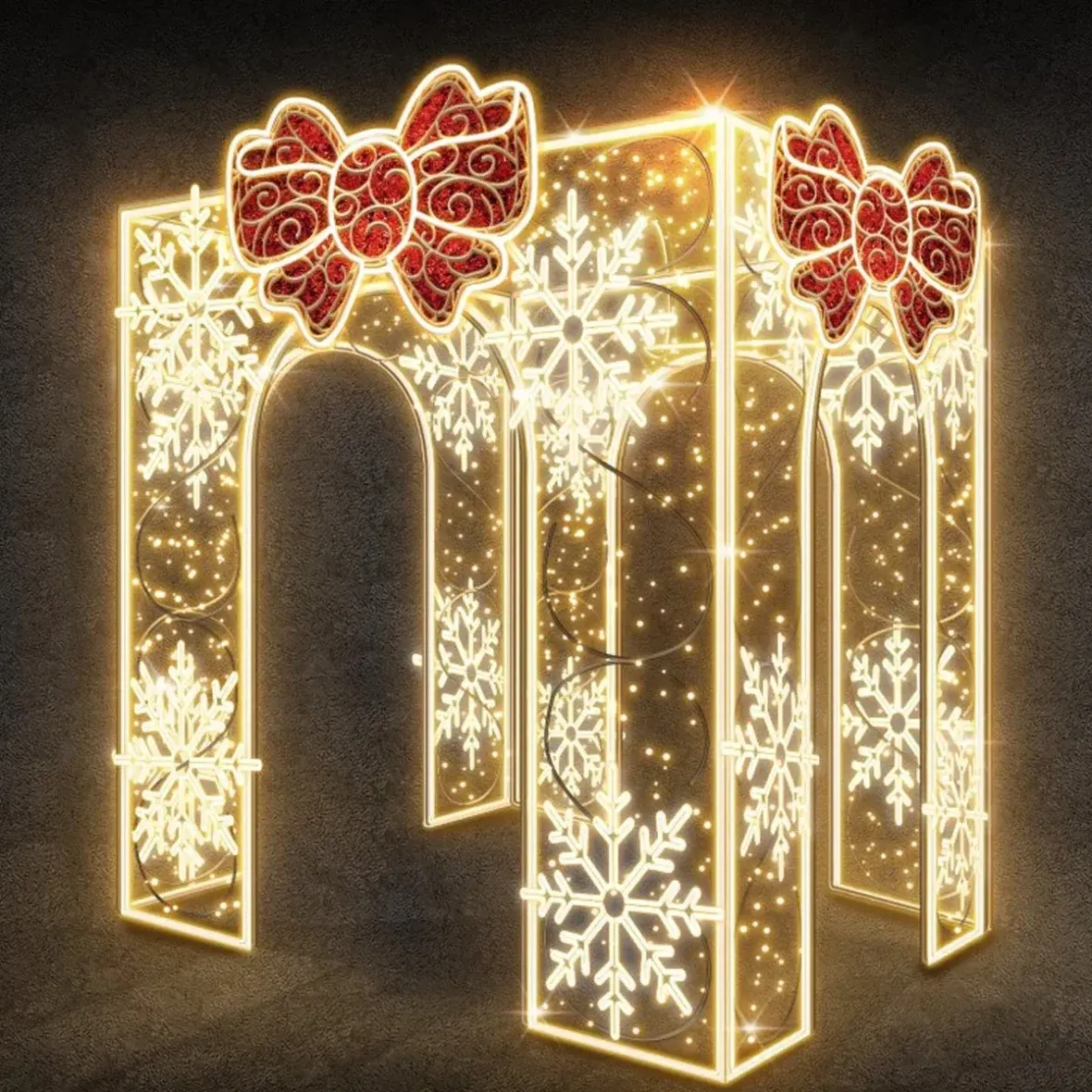 3D LED light gift, pass-through, warm white, aluminium