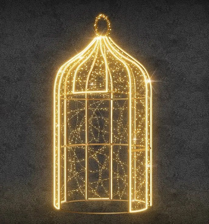LED light cage, 150 x 363 cm, warm white, 36 V, 149 W, made of 6 parts
