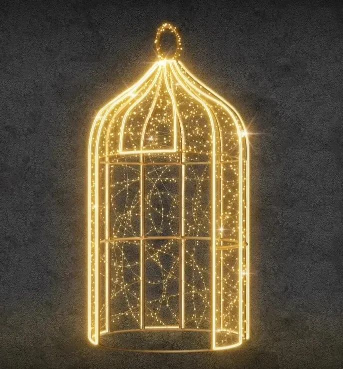 LED light cage, 150 x 363 cm, warm white, 36 V, 149 W, made of 6 parts