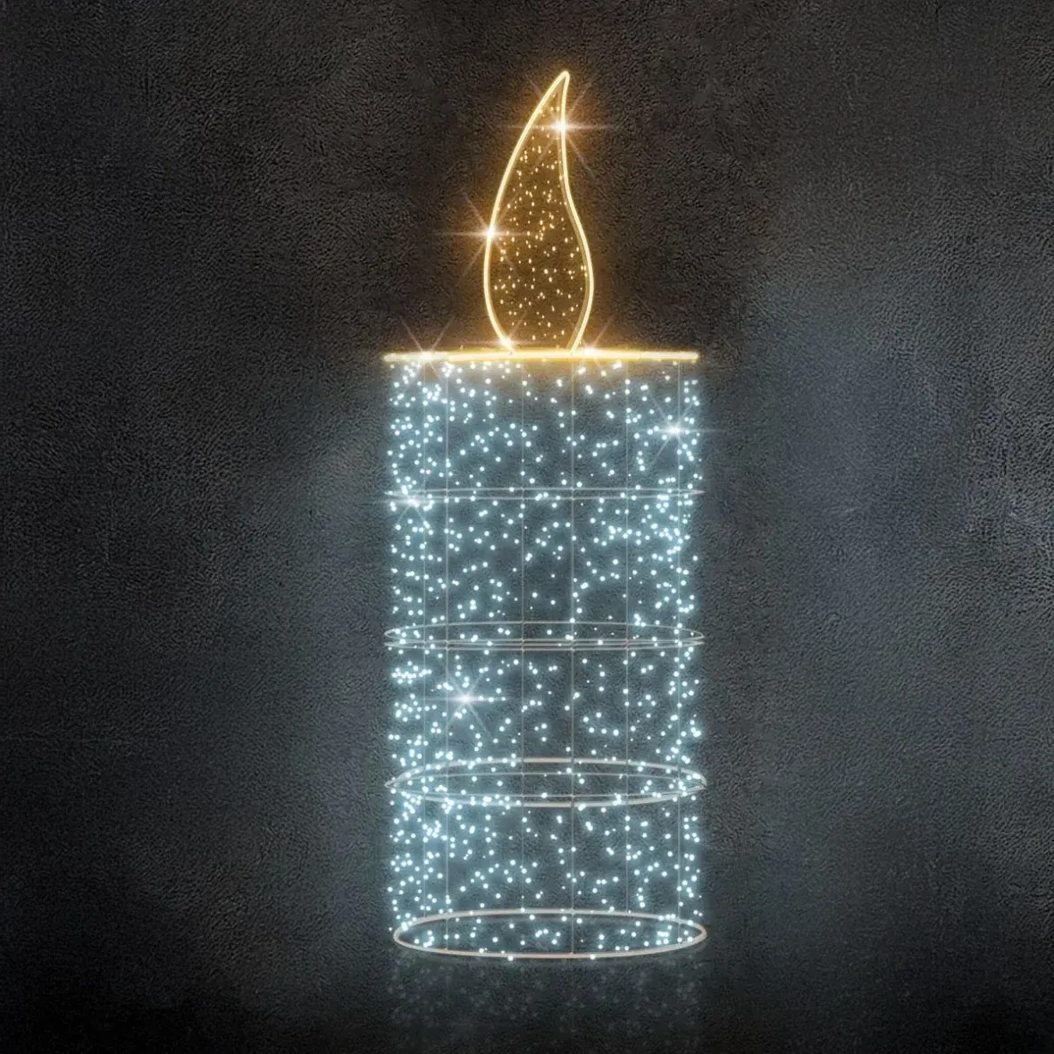 Easy Fix 3D LED light candle, 80 × 195 cm, icy and warm white, 230 V, 43.1 W, in 2 parts
