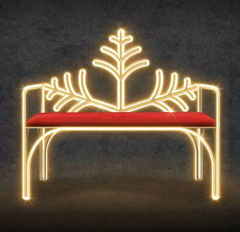 3D LED light bench, 120 × 70 × 40 cm, warm white, 36 V, 25.8 W, 14.5 kg, 1 part