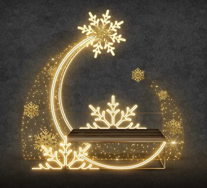 3D LED light bench, 280 × 240 × 52 cm, warm white, 36 V, 54.9 W, 30.8 kg, 2 parts