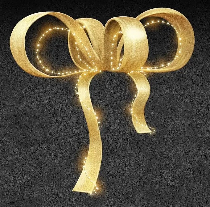 3D LED light ribbon, 355 × 355 cm, warm white