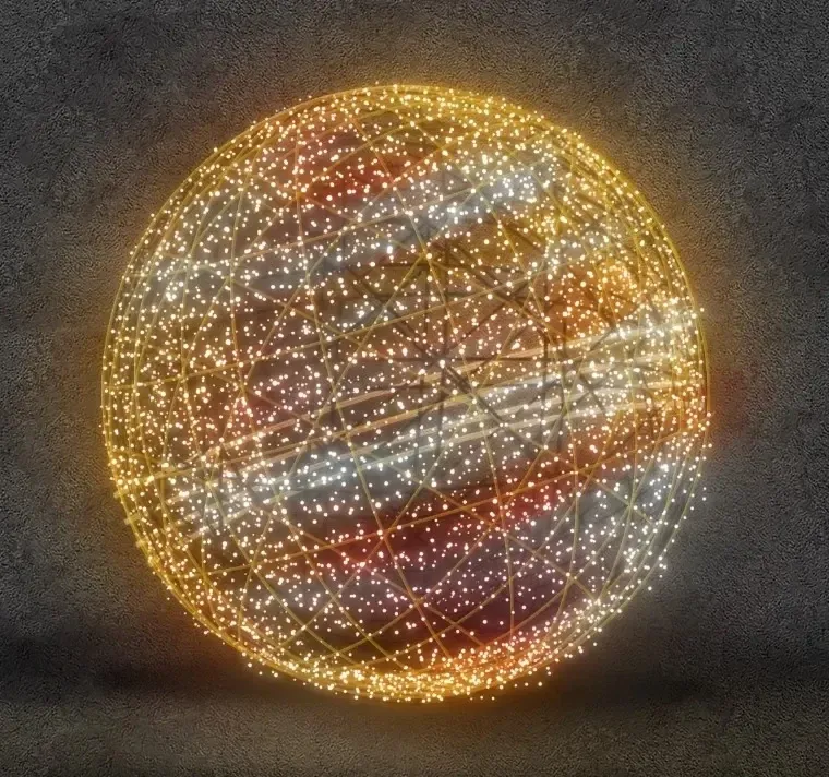 LED light planet, diameter 400 cm, Twinkly, 5 parts
