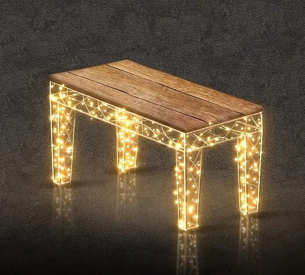 3D LED piano light stool, 57 × 50 × 80 cm, warm white, 36 V, 21.4 W, 10 kg, 1 part