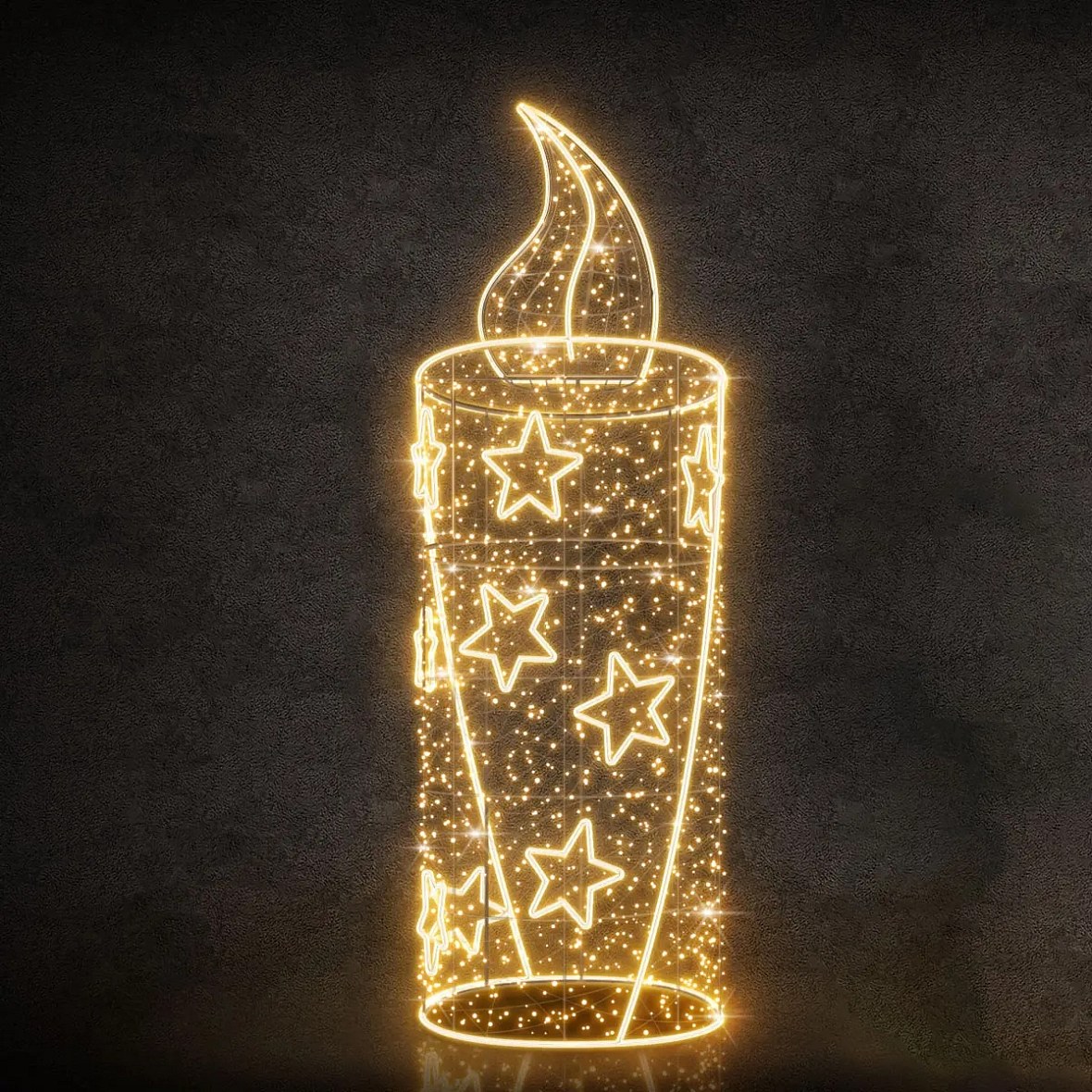 Easy Fix 3D LED light candle, 250 × 80 cm, warm white with Flash, aluminium