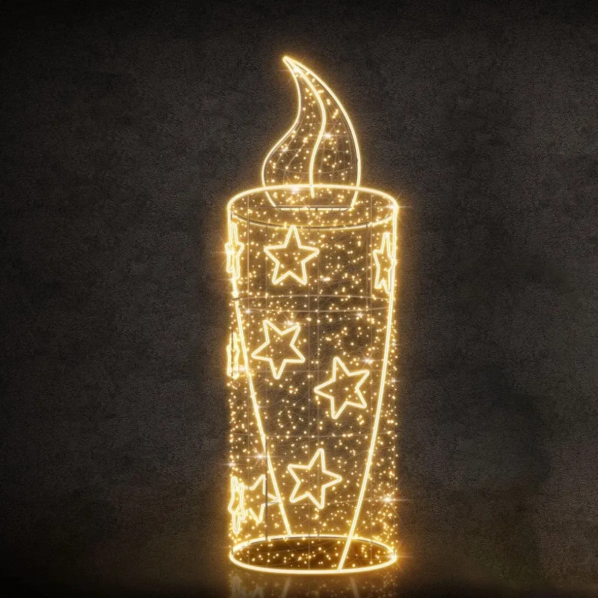 Easy Fix 3D LED light candle, 250 × 80 cm, warm white with Flash, aluminium
