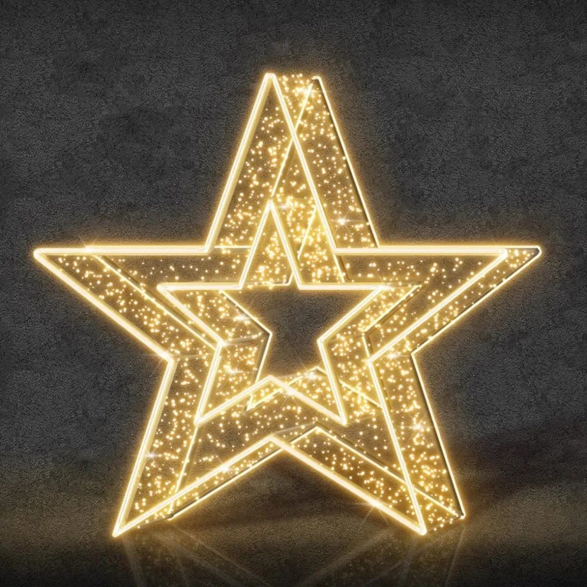 Eco Fix 3D LED star light, Ø 200 cm, warm white, aluminium