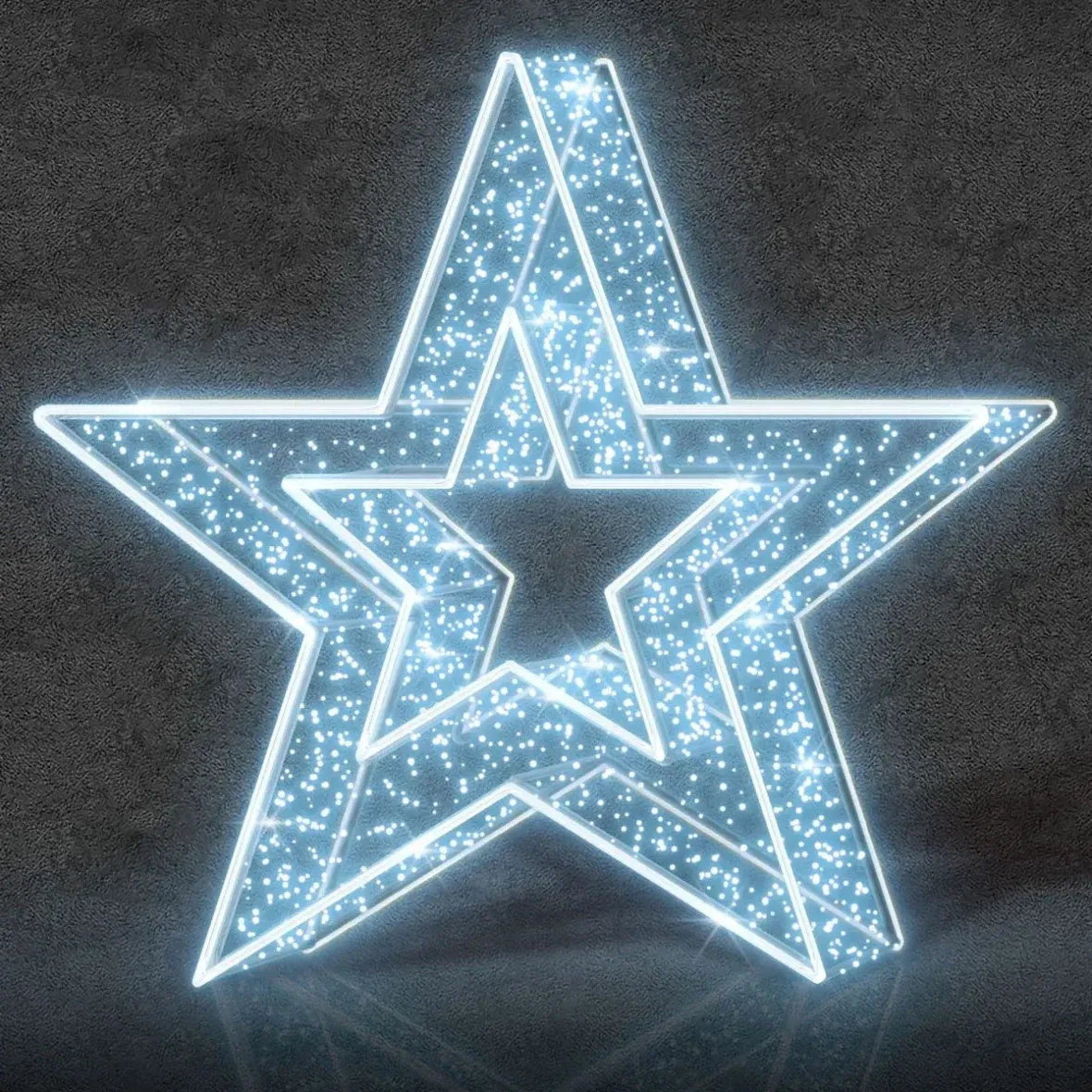 Easy Fix 3D LED star light Ø 200 cm, ice white, aluminium
