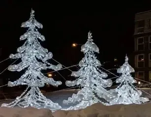 Eco Fix 2D LED tree light, 600 cm, ice white with crystals, aluminium