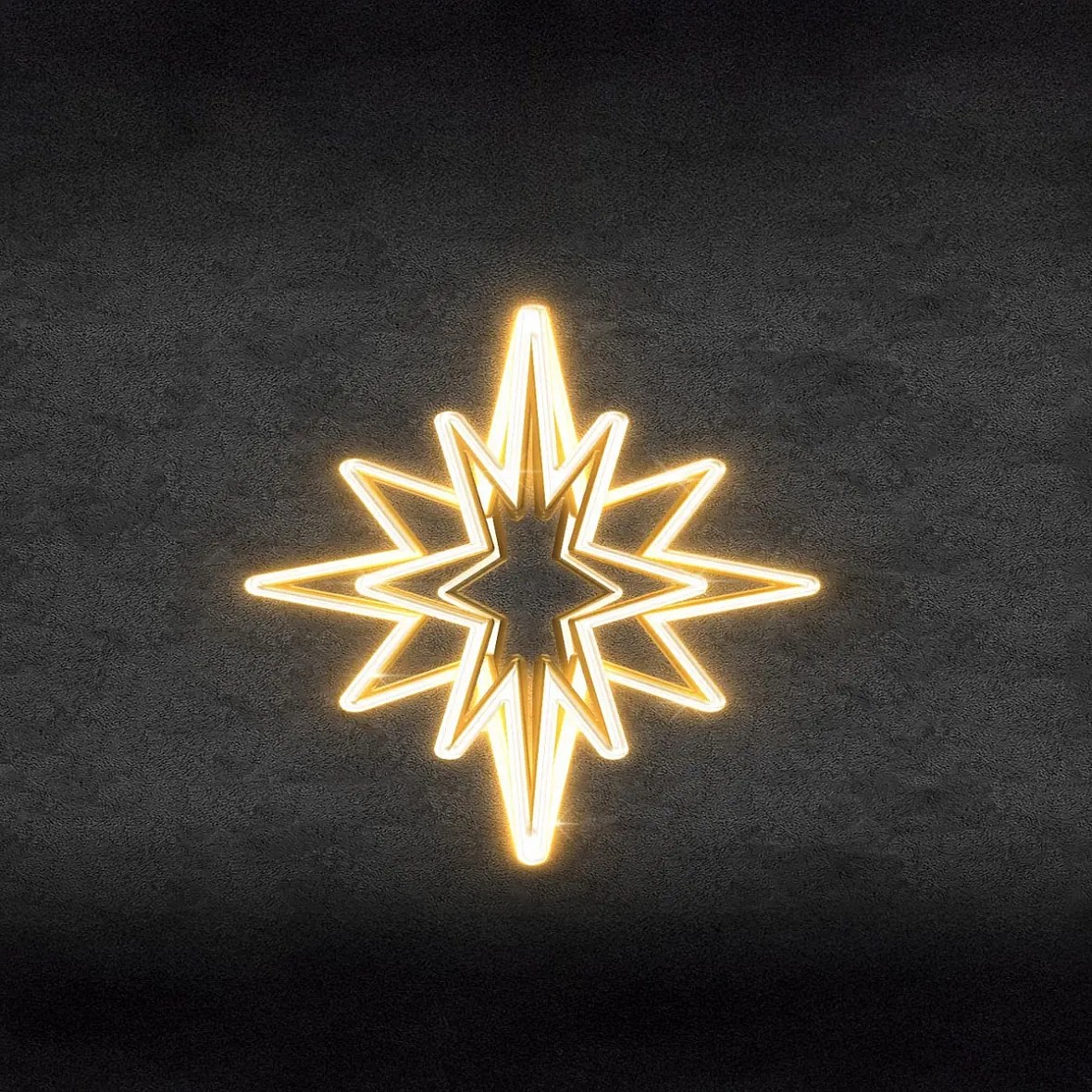 Easy Fix 3D LED star for tree top, Ø 70 cm, warm white, aluminium