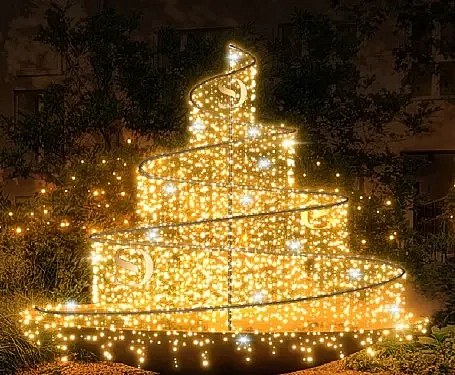 3D LED light fountain 300 × 280 × 300 cm, warm white, 36 V, 69 V, 3 parts