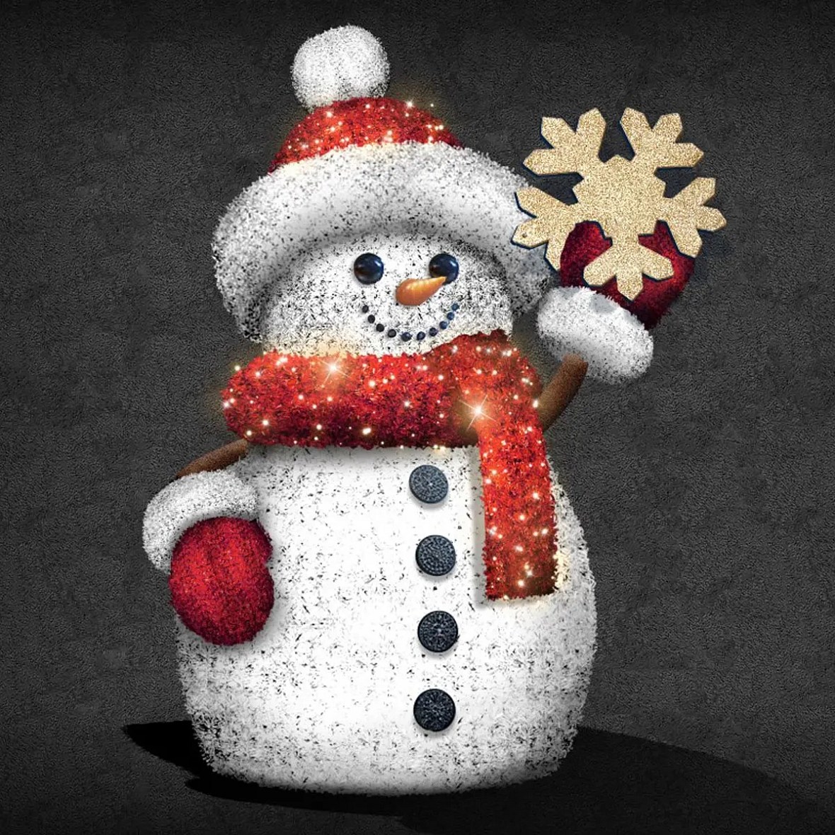 Eco Fix 3D LED snowman 250 cm, warm white, aluminium