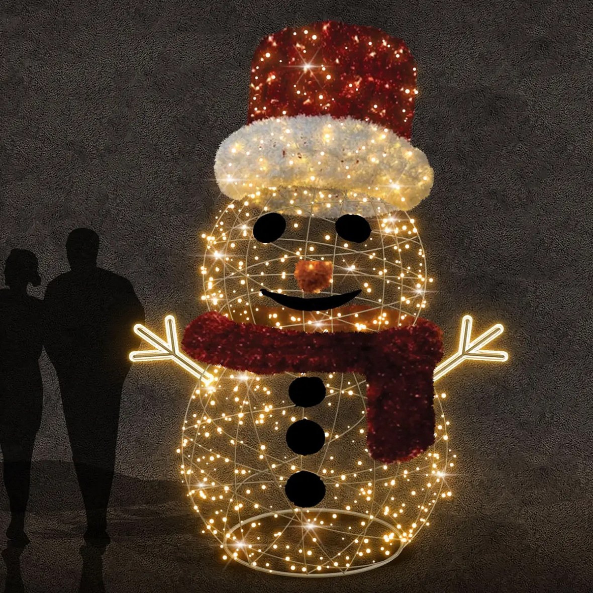 Easy Fix 3D LED snowman light 230 × 300 × 230 cm, warm white, aluminium