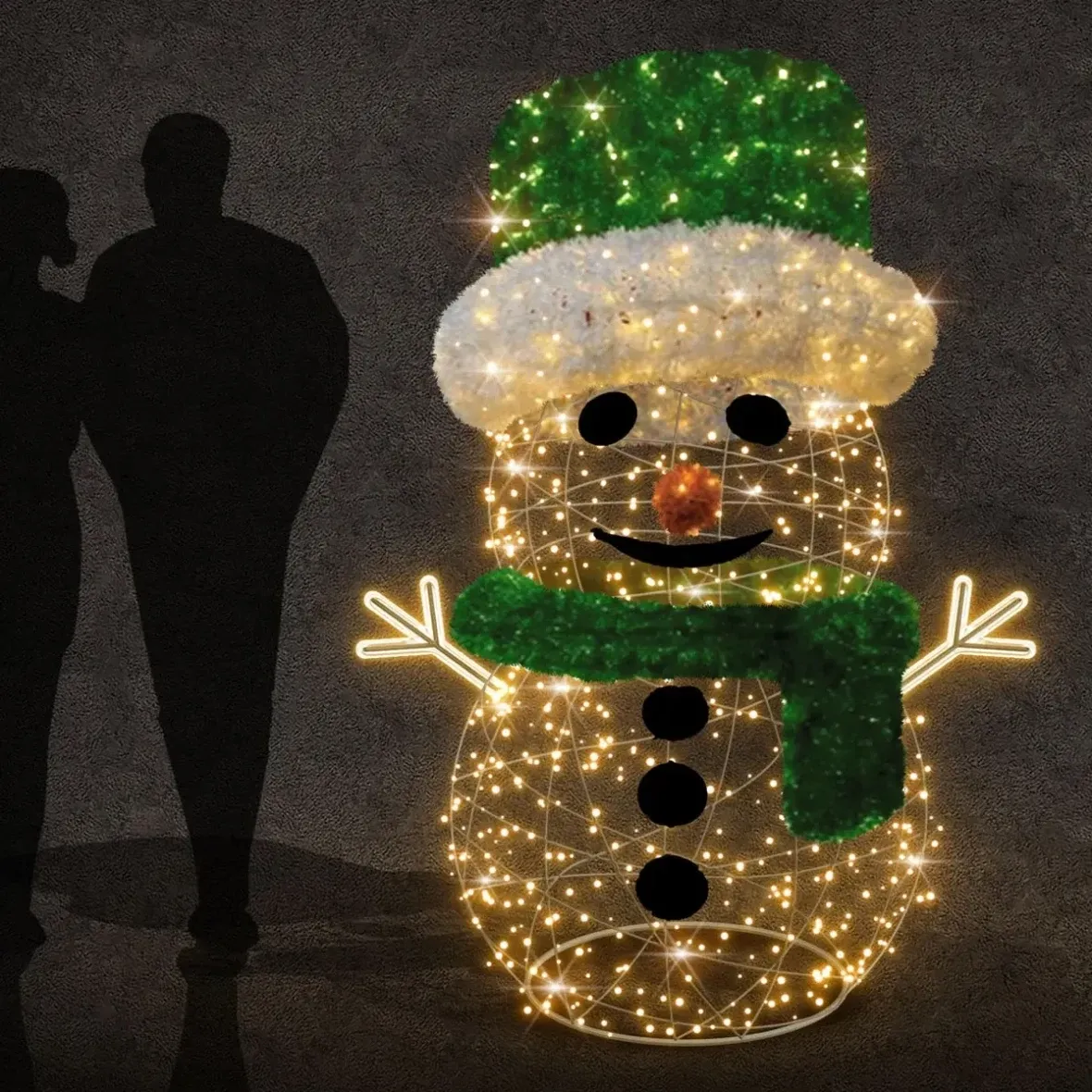 Easy Fix 3D LED snowman light 200 × 150 × 150 cm, warm white, aluminium