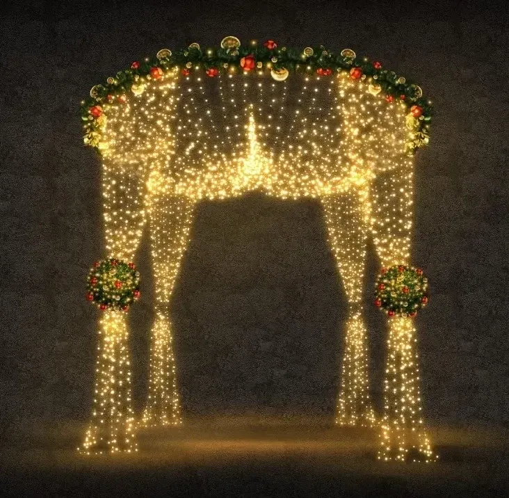 LED light canopy, 315 x 280 x 315 cm, warm white, 36V, 92.4W, 7 parts