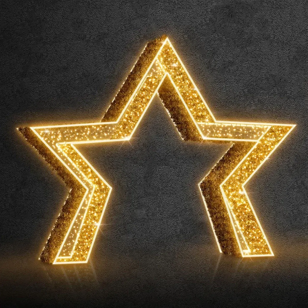 Eco Fix 3D LED Star Light, WS2, 230 x 268 x 55 cm, Warm White, Aluminum