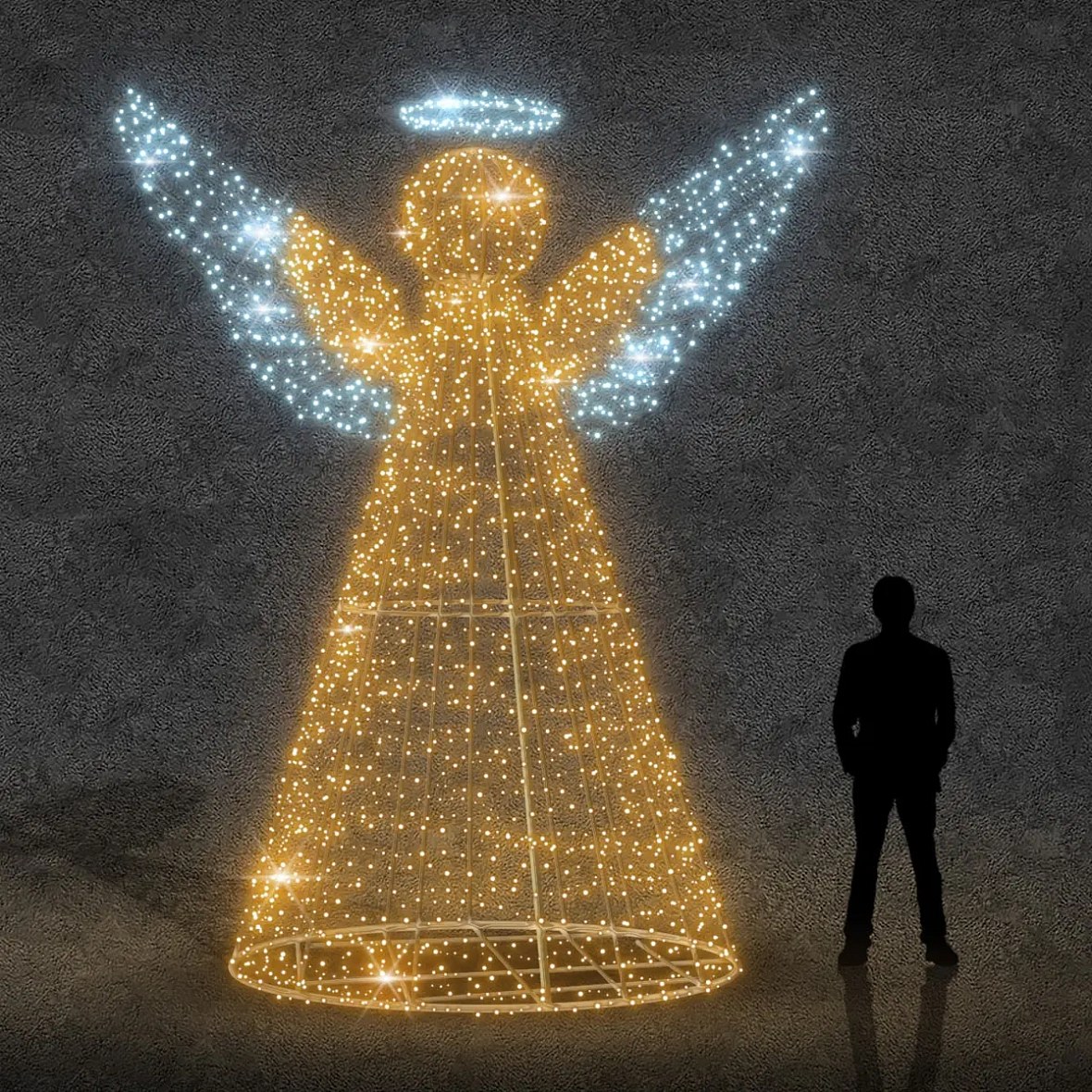 3D LED light angel, 300 × 400 × 100 cm, warm and icy white, 36 V, 42 W, 5 parts