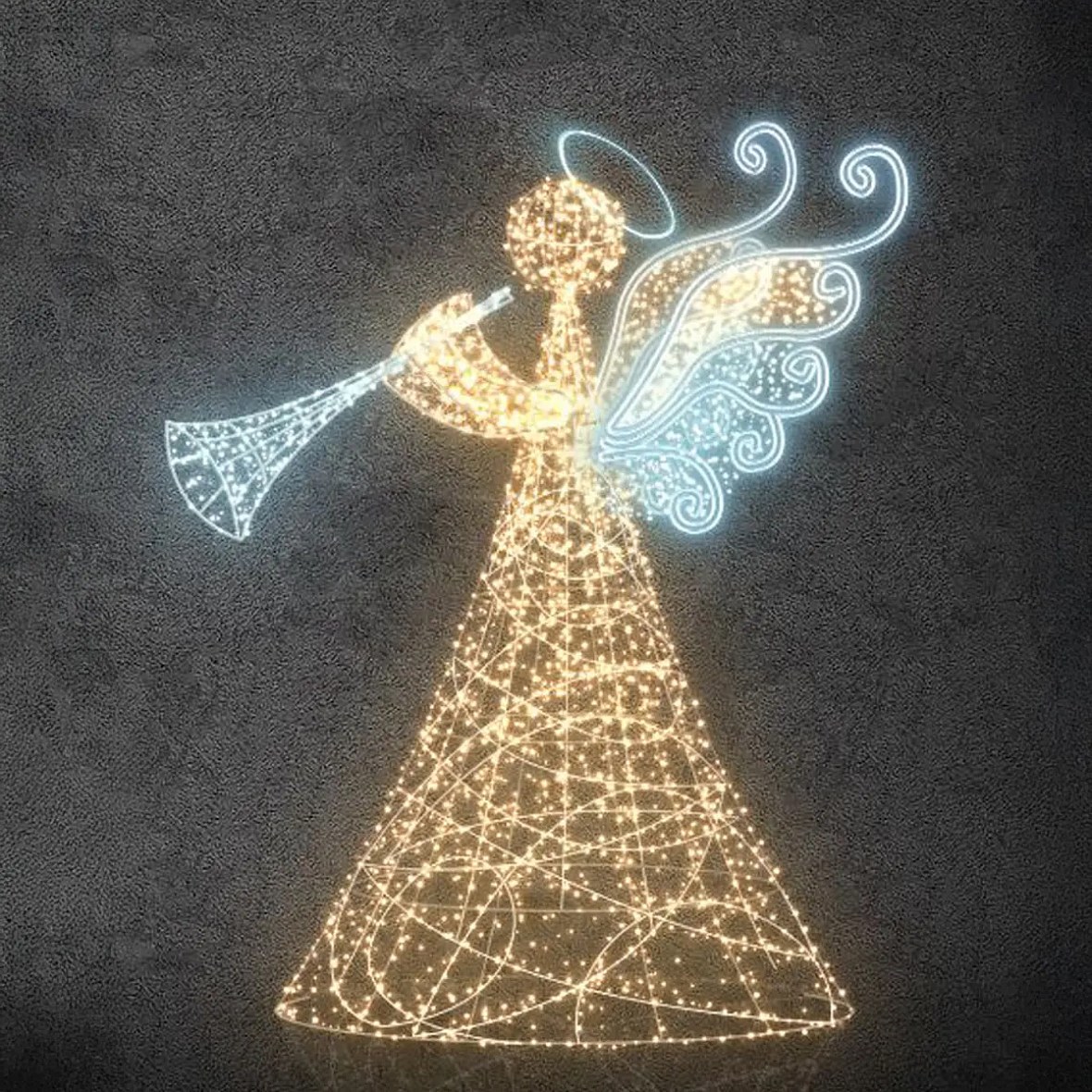 3D LED light angel, 250 cm, warm and icy white, 230 V, 87 W, 2 parts