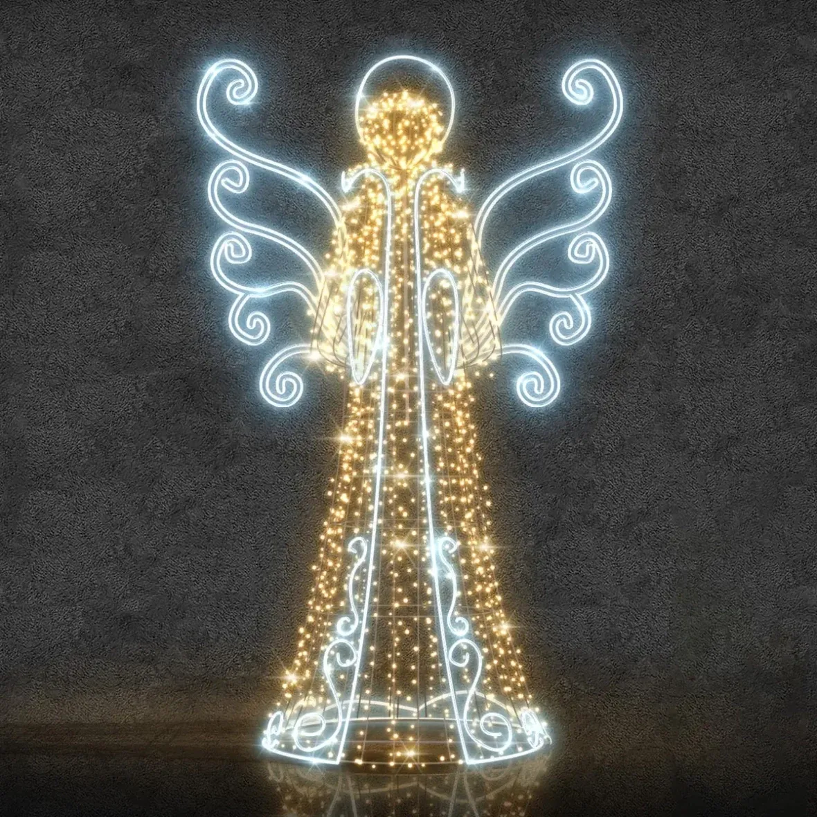 3D LED light angel, 350 cm, warm white and cold white
