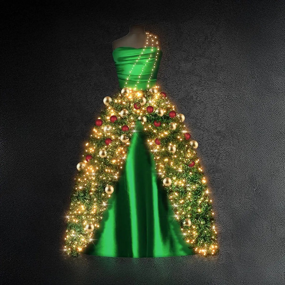 3D light dress, 150 x 170 cm, warm white, 24V, 12,5 W, 11,4 kg, made of 4 parts