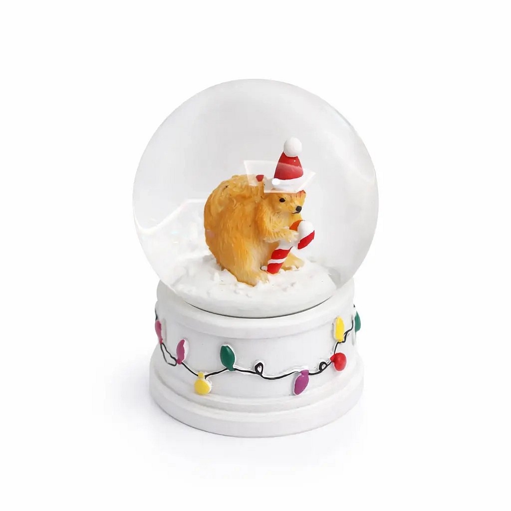 Christmas snowman with squirrel 4,8 × 6,2 × 4,8 cm, standing
