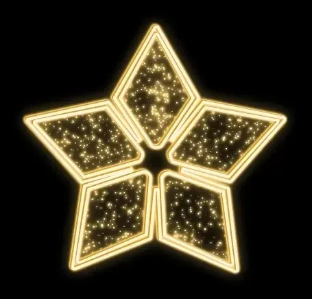 Easy Fix 2D LED star light, star anise II, Ø 200 cm, warm white, hanging, aluminium