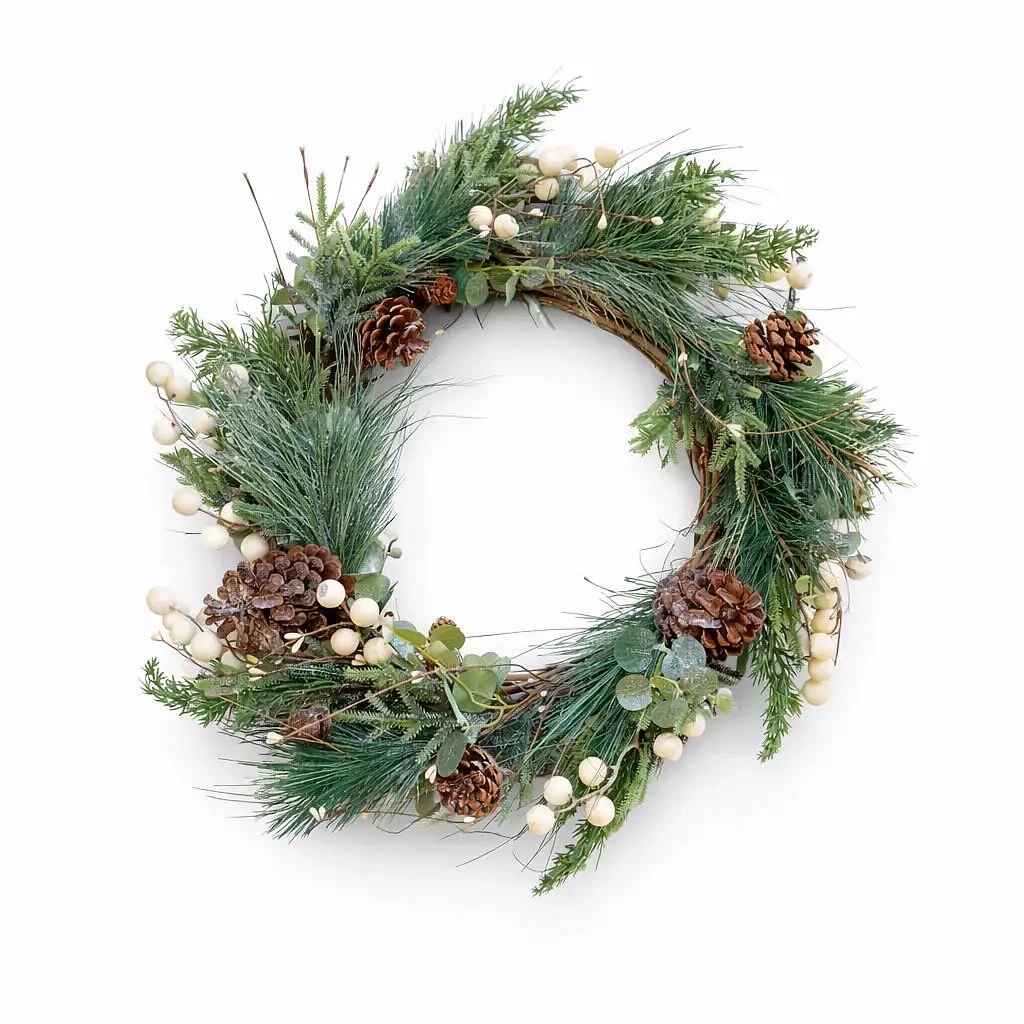 Christmas door wreath 60 × 60 × 12 cm, plastic, IP44 outdoor