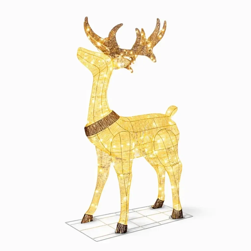 3D LED Illuminated Deer, 150 cm, Warm White, 161 LEDs, IP44 Outdoor