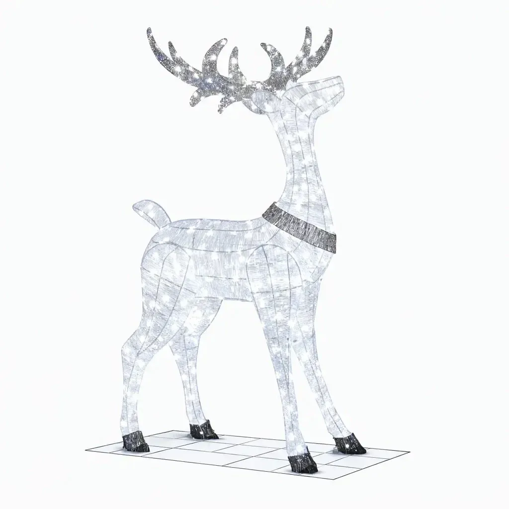 3D LED Light-Up Deer, 150 cm, Ice White with Flash, 161 LEDs, Outdoor, IP44