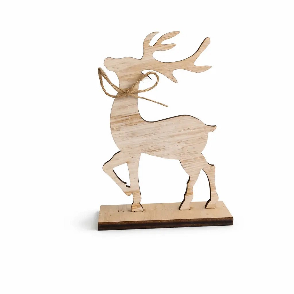 Wooden Christmas table decoration reindeer 10,5 × 3,5 × 15,2 cm, standing