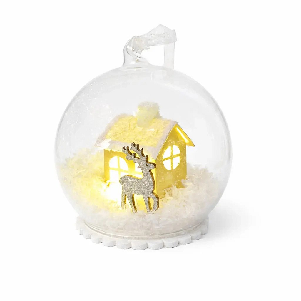 LED light ball 10 cm, warm white, battery LR41, indoor