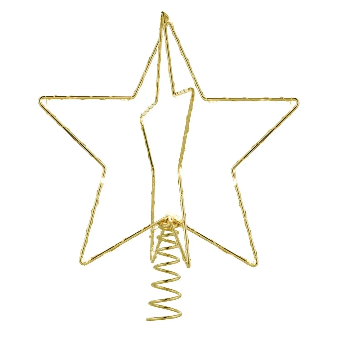 LED tree star 25 cm, metal, gold