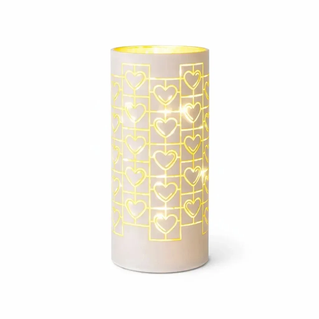 LED Christmas candle holder, 20 × 8 cm, glass