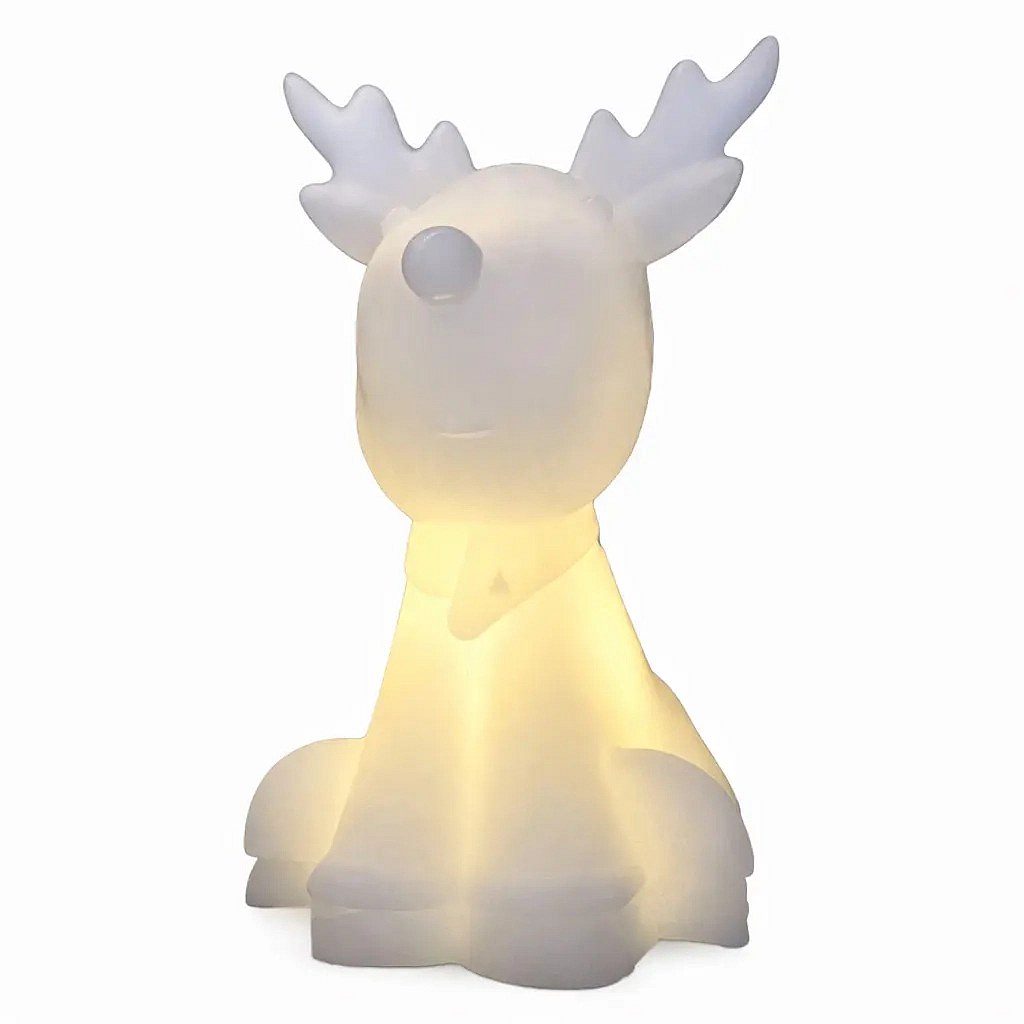 LED light-up reindeer Naja wax battery CR2450, height 11,6 cm, white