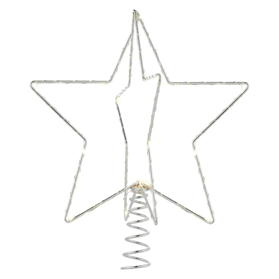 LED tree star 25 cm, metal, silver