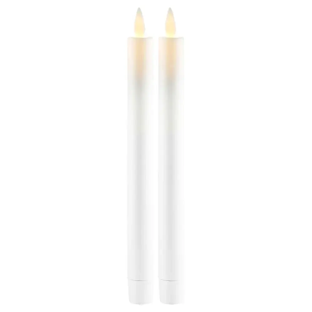 _Downloaded Sara Genuine Wax LED Candle Set, White, Ø 2 × 25 cm, 2× AAA, 2-pack