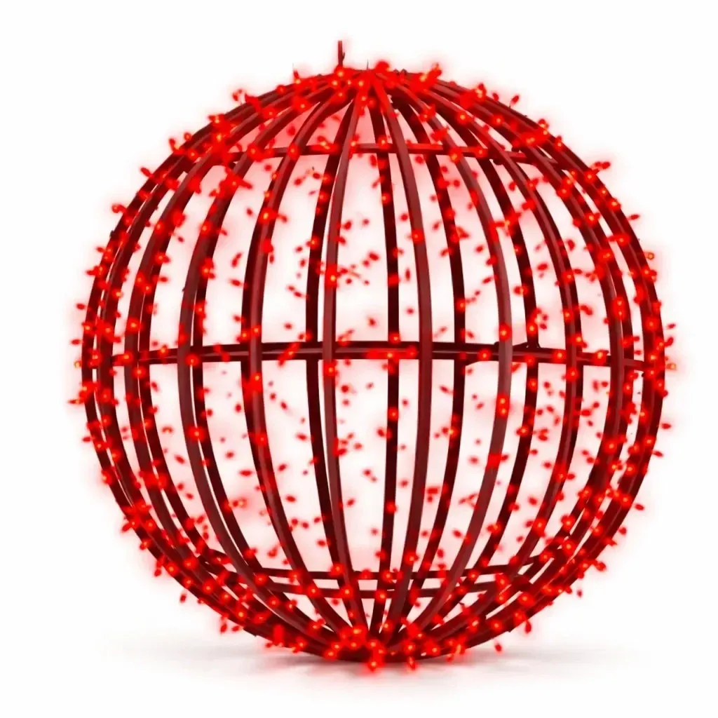 3D LED light ball, 40 cm diameter, red