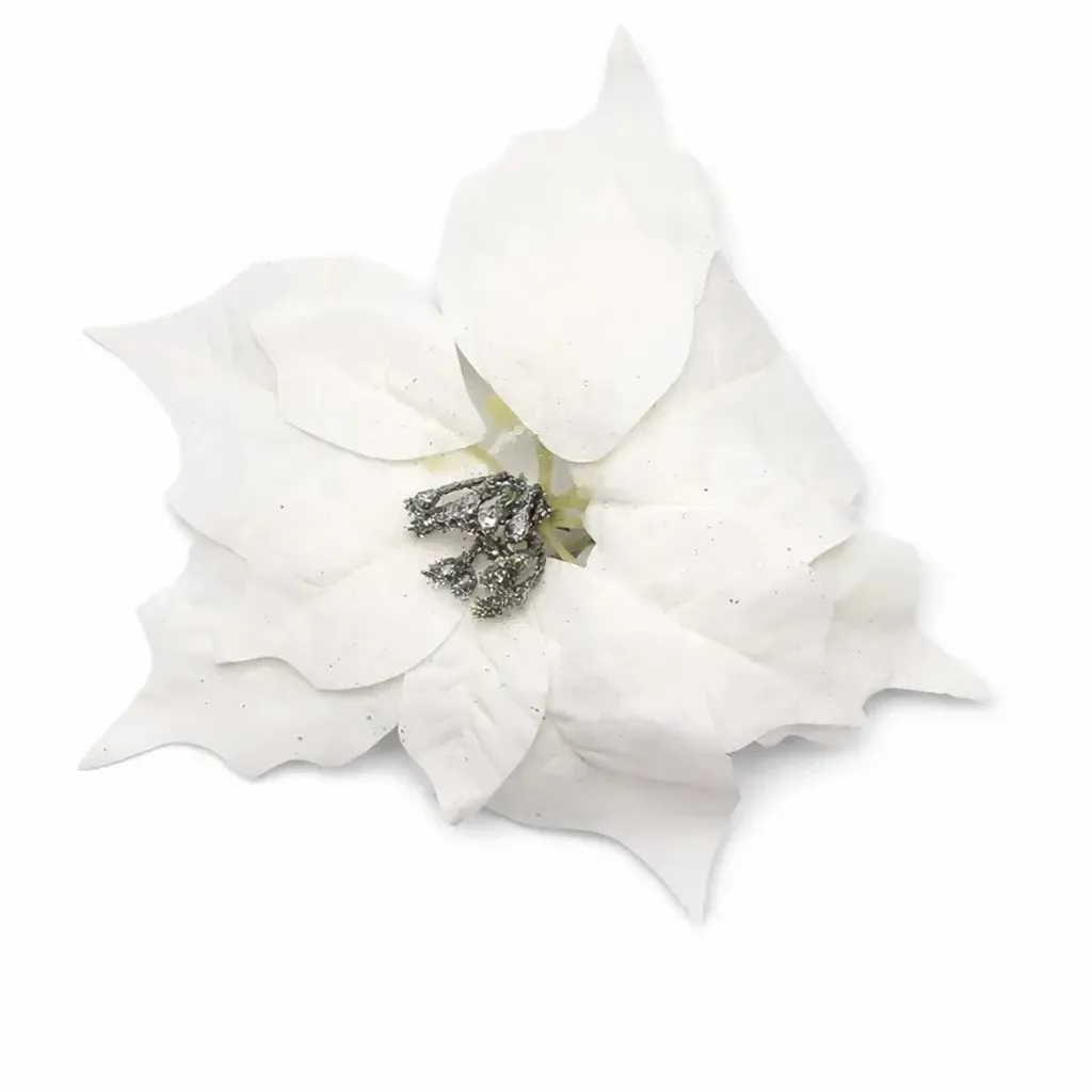 Decoration artificial flower, 23 cm, fabric, white