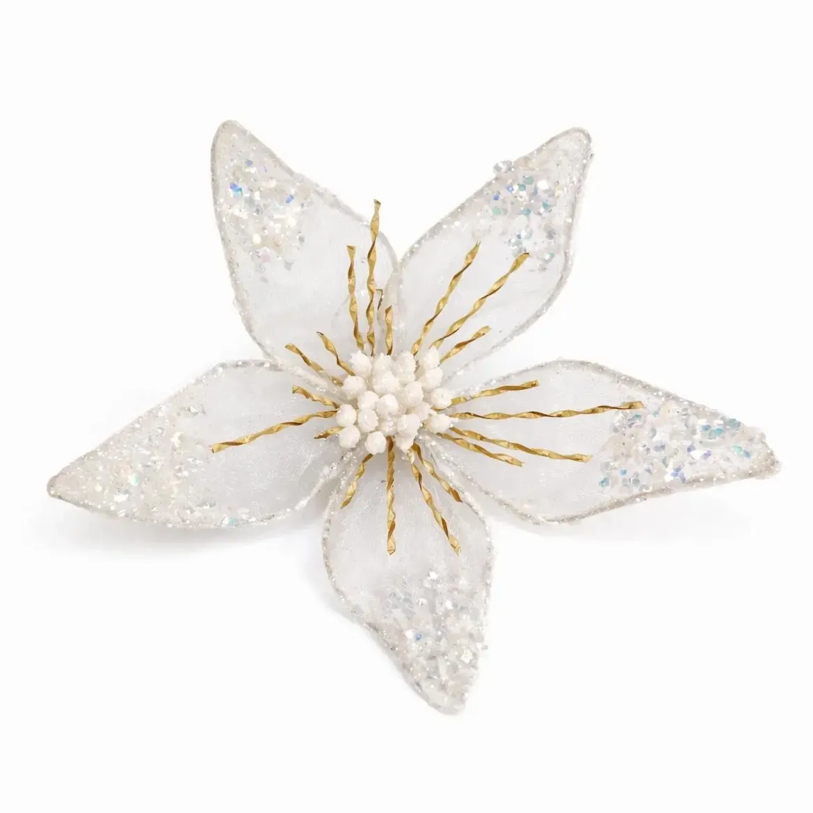 Decoration artificial flower 20 cm, white