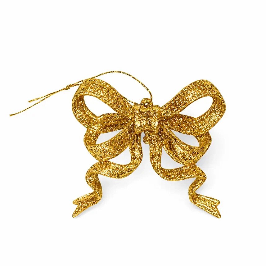 Bow decoration 9 × 8 cm, gold